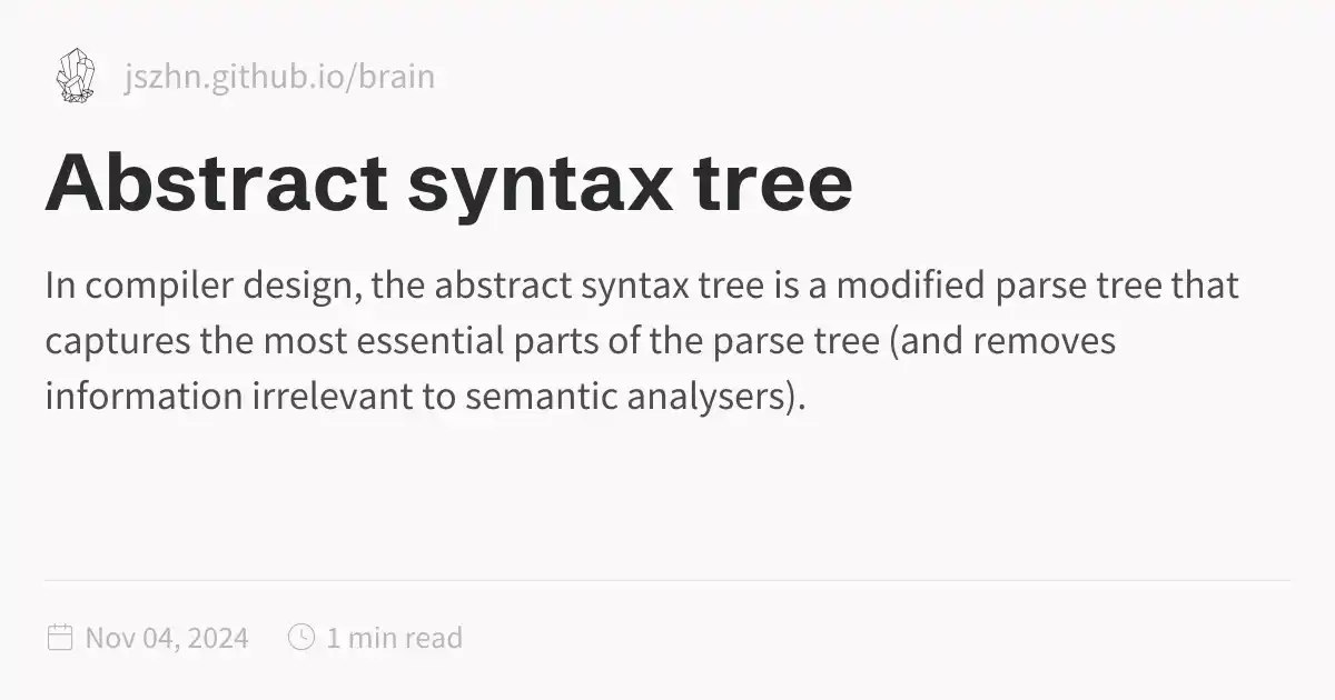 Abstract syntax tree