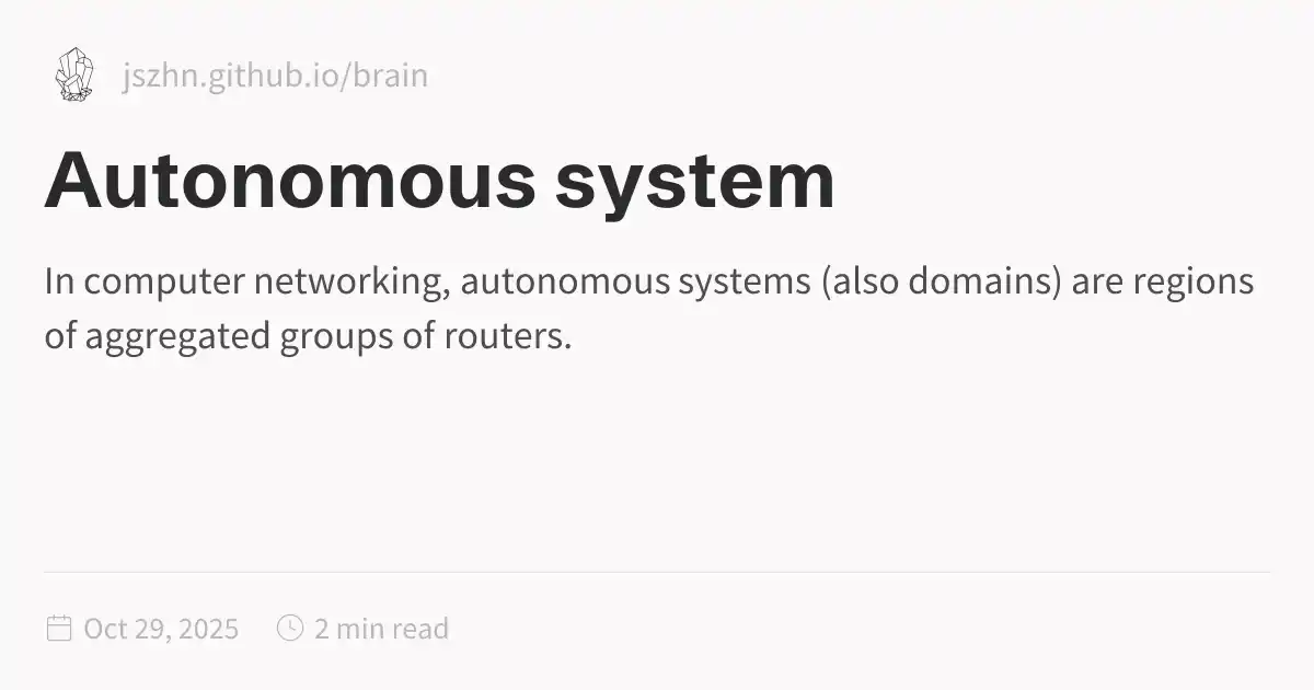 Autonomous system