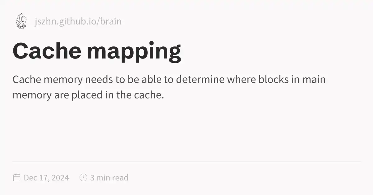 Cache mapping