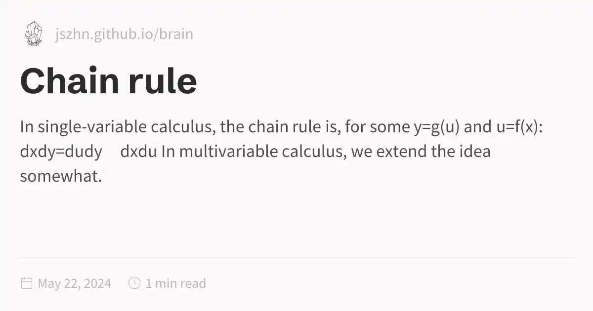Chain Rukle Formula Chain rule