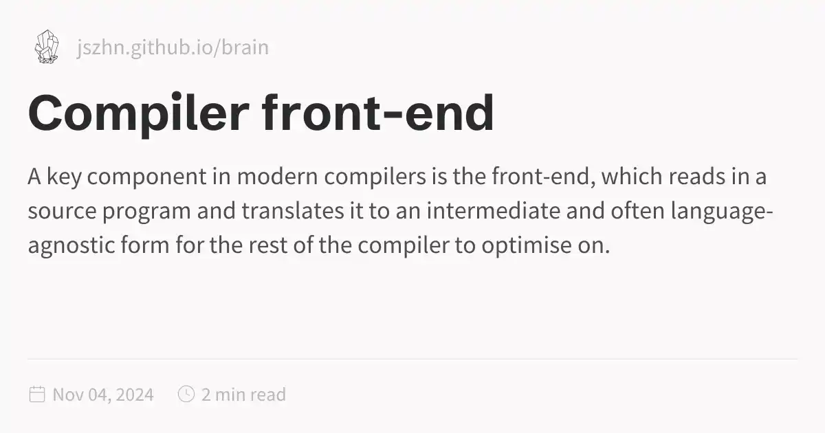 Compiler front-end