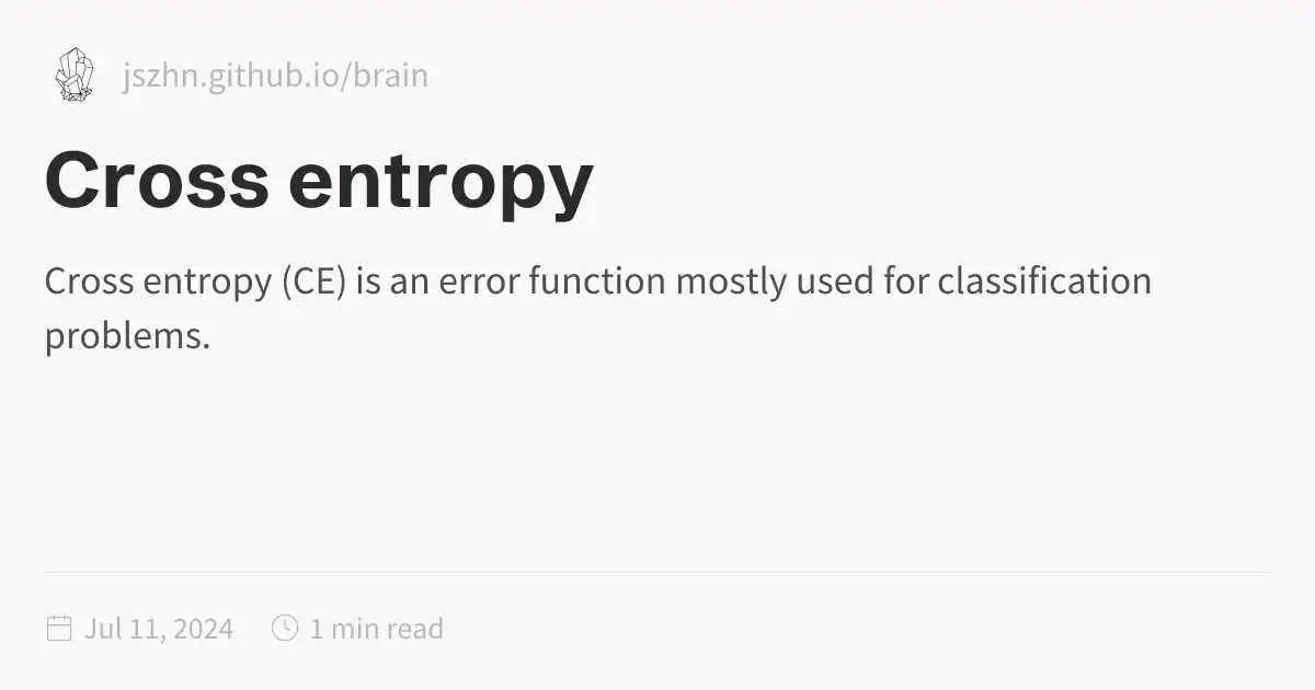Cross entropy