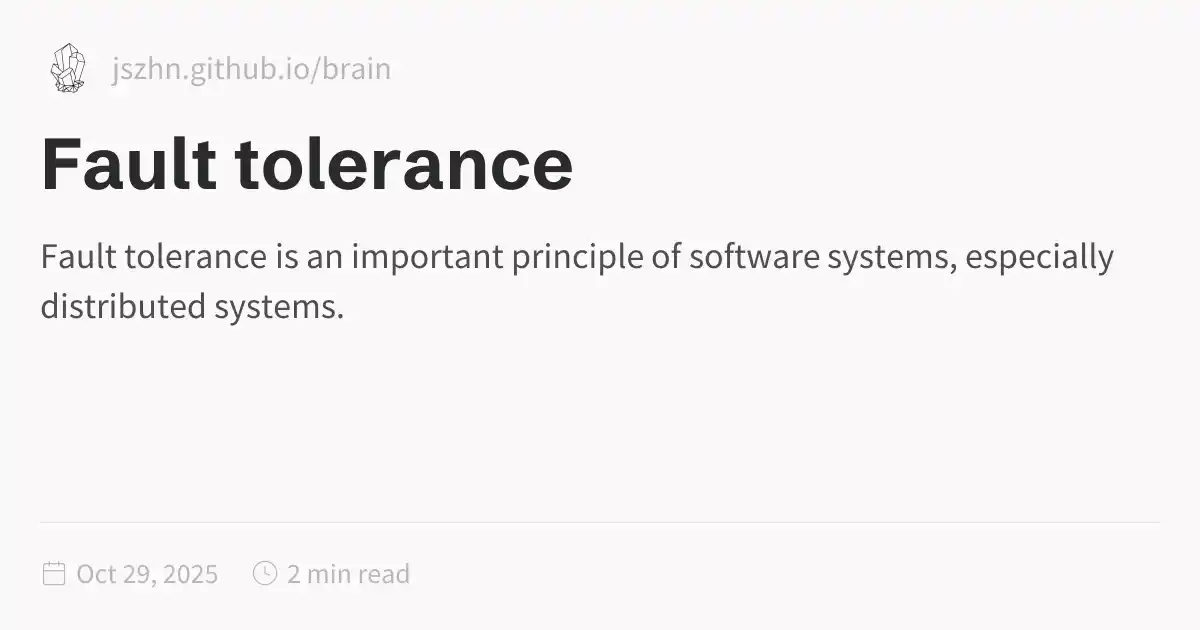 Fault tolerance