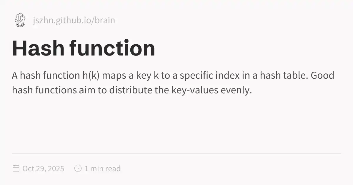 Hash function