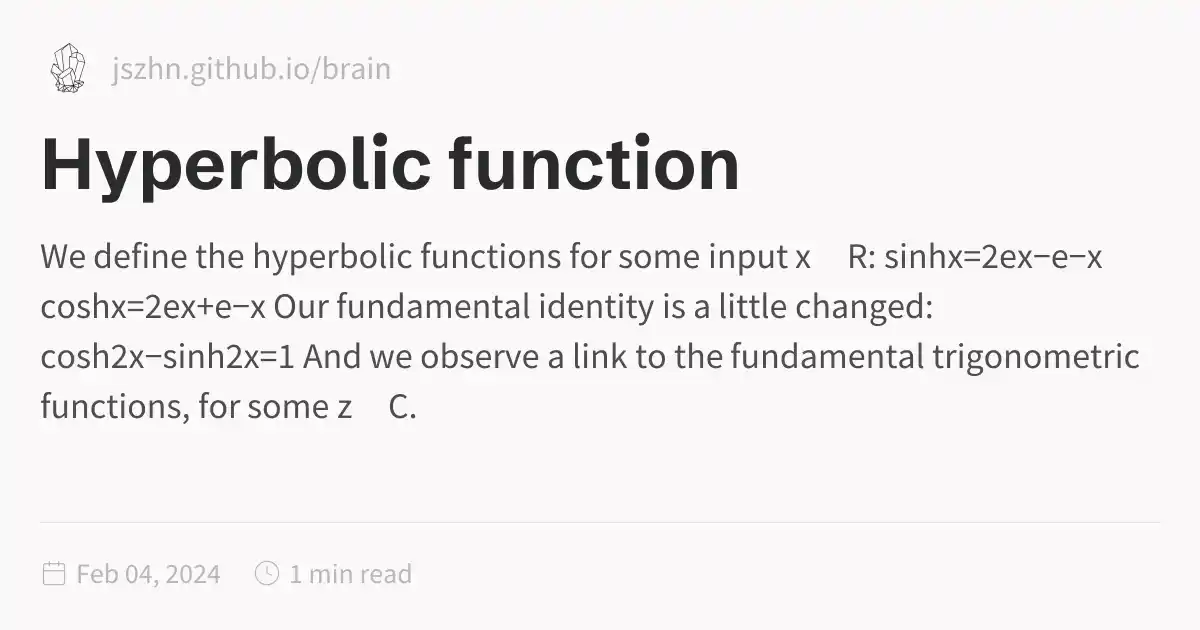 Hyperbolic function
