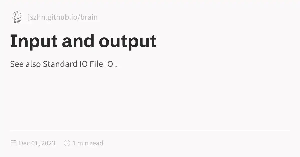 Output Og Input and output