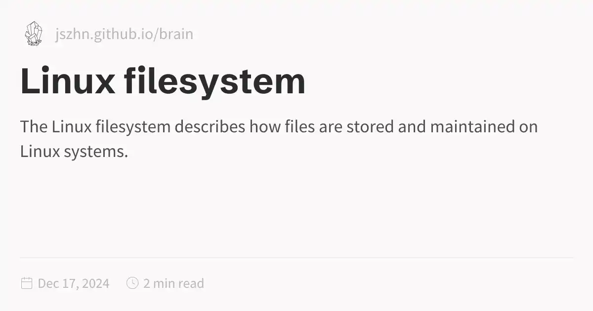 Linux filesystem