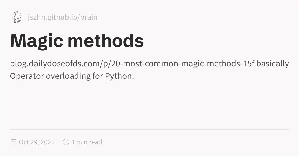 Magic methods