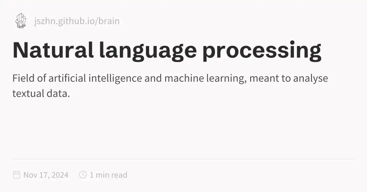 Natural language processing