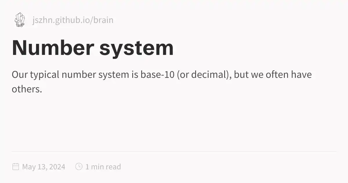 Number system
