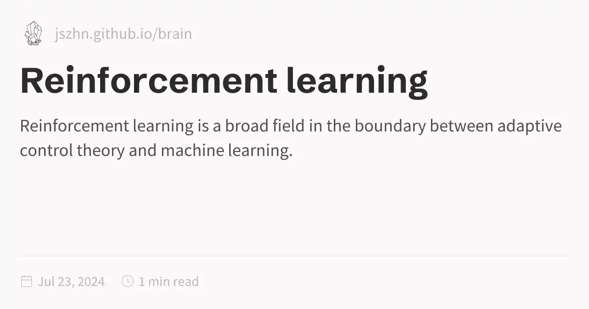 Reinforcement learning
