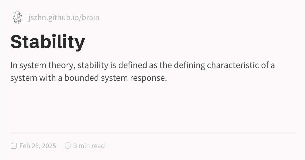 Stability Defination Stability