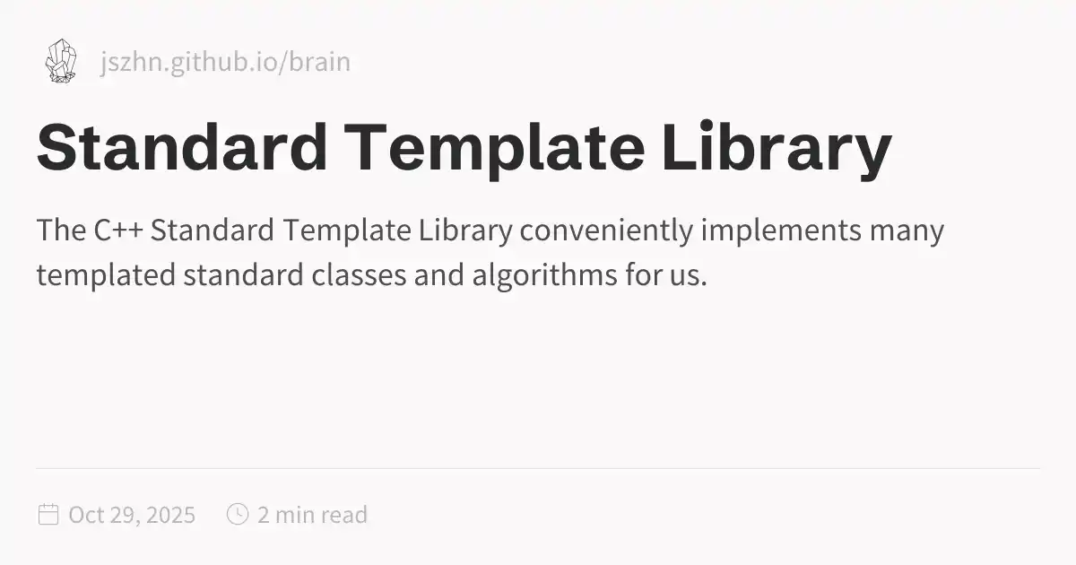 Standard Template Library