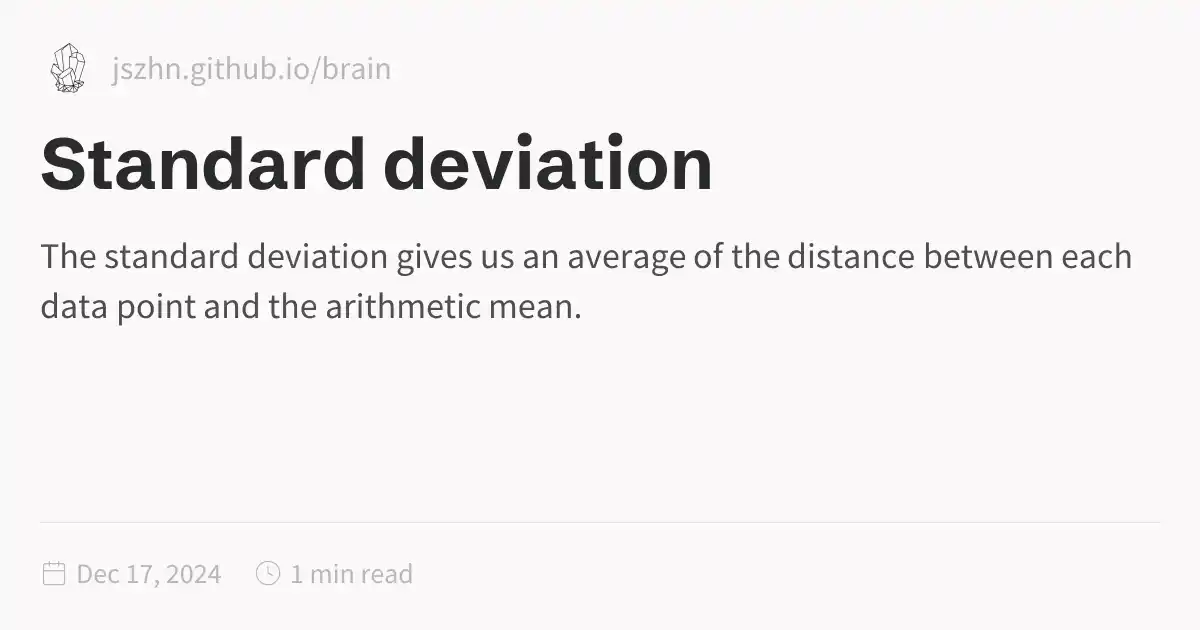 Standard deviation