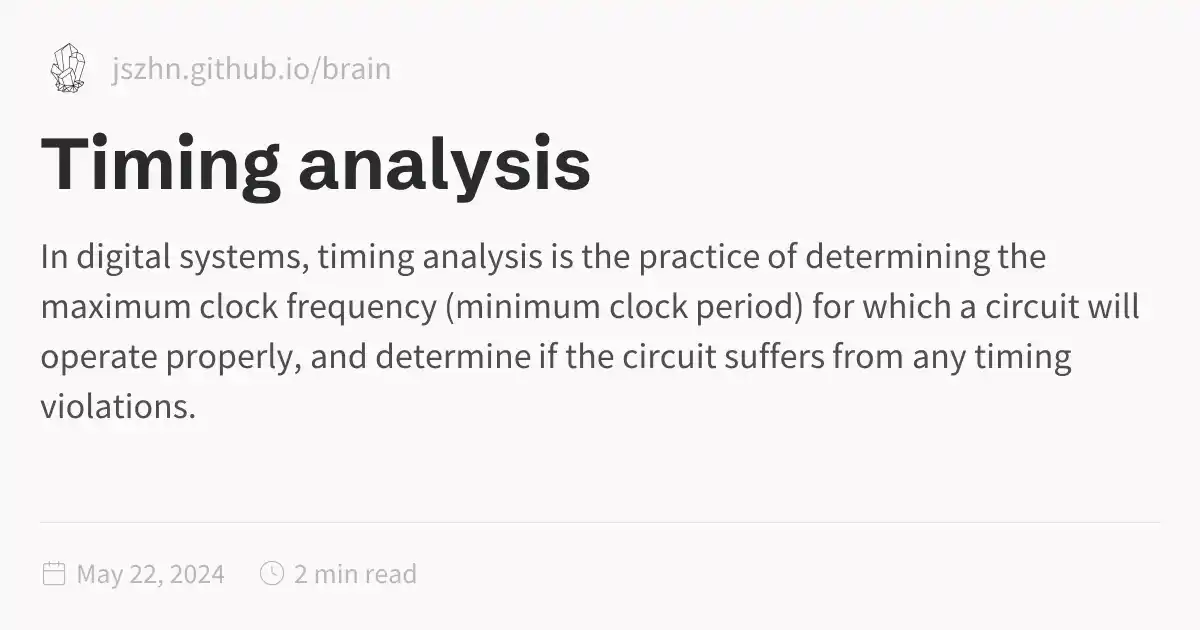 Timing analysis