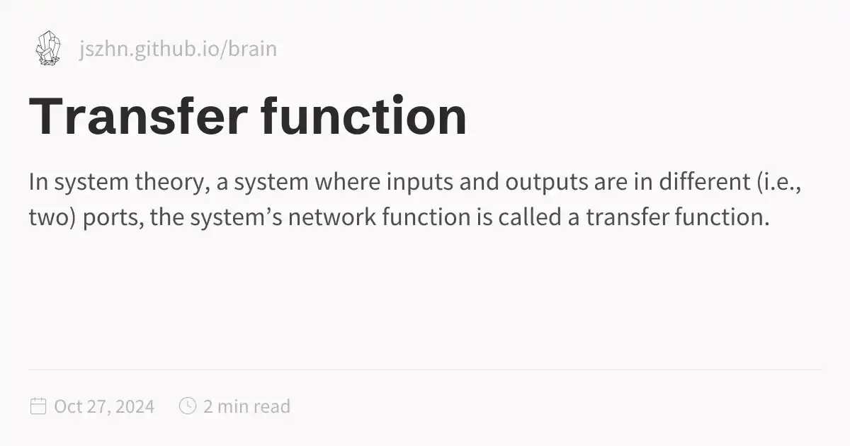 Transfer function