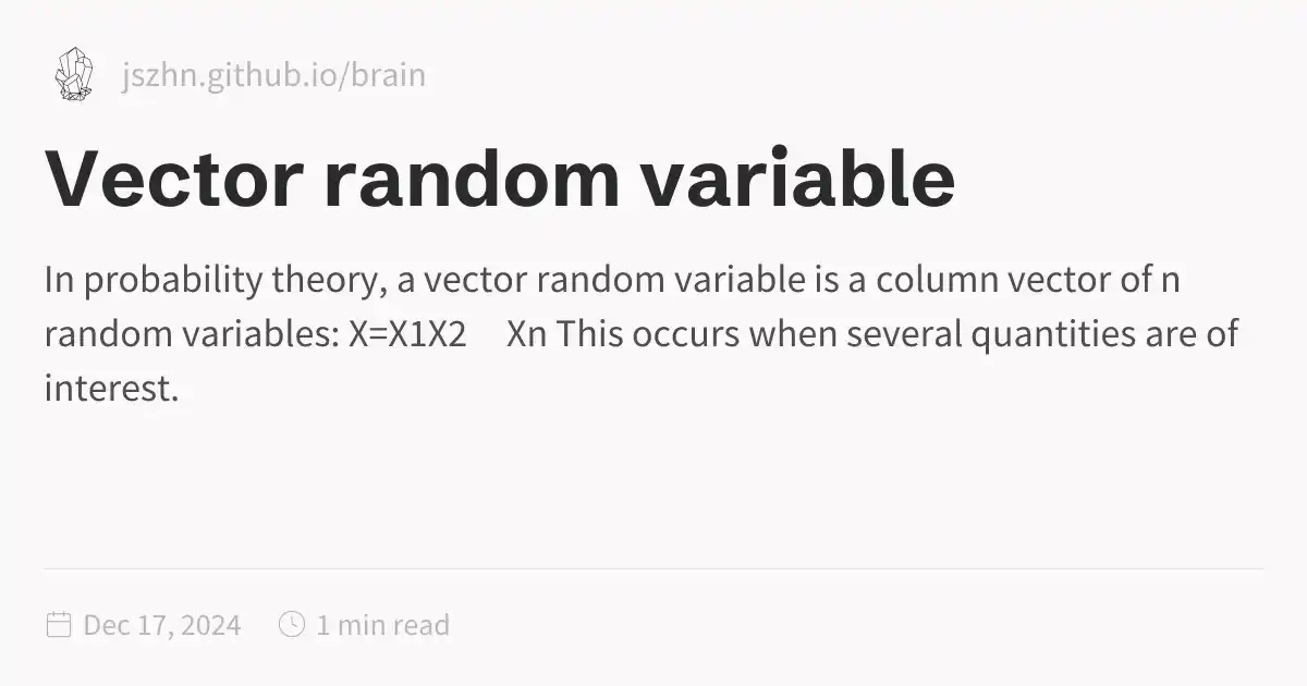 Vector random variable