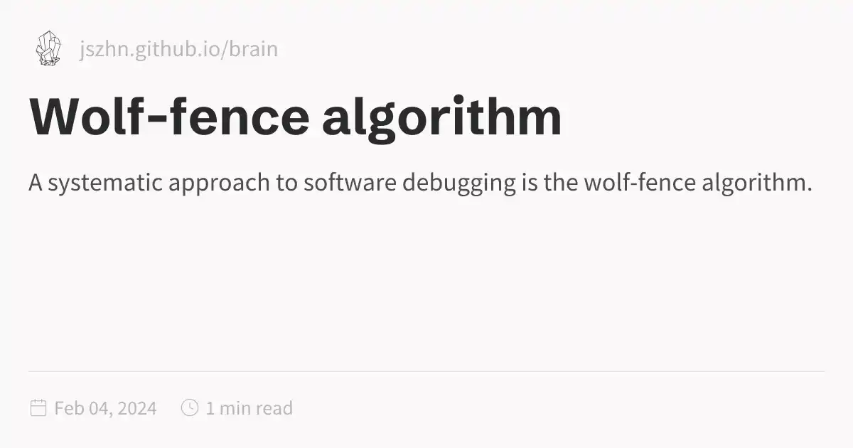 Wolf-fence algorithm
