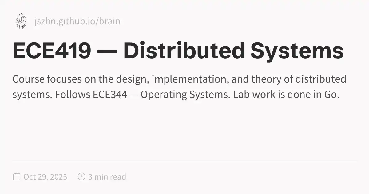 ECE419 — Distributed Systems